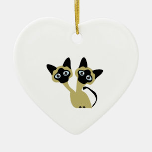 Siamese Cats Ceramic Ornament
