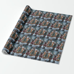 Siamese Cats Christmas Snow Holiday Wrapping Paper