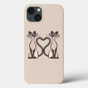 Siamese Cats Heart iPhone 13 Case