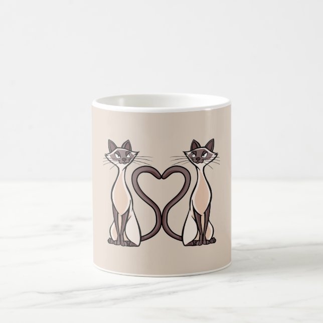 Siamese Cats Heart  Coffee Mug (Center)