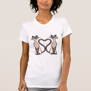 Siamese Cats Heart T-Shirt
