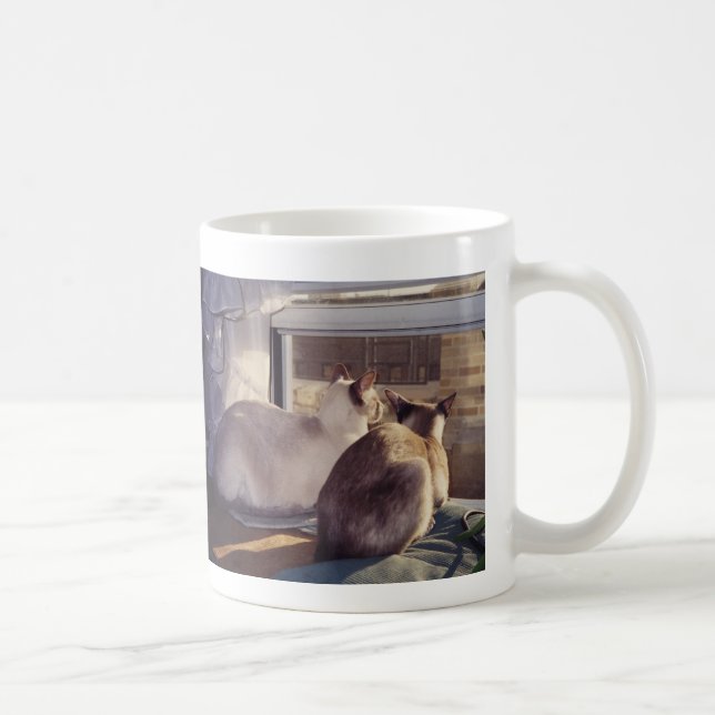 Siamese Cats Two at Window (2) Coffee Mug (Right)
