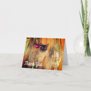 Siamese Chat 3 Carte de remerciements personnalisa