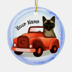 Siamese Chat Conduite de voiture ornement
