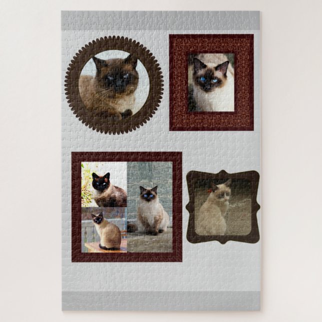 Siamese chat famille cadeau puzzle puzzle 1000 plu (Vertical)