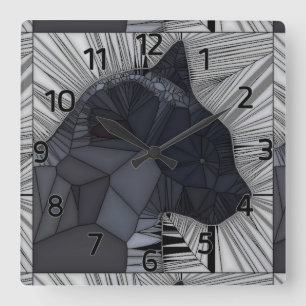 Siamese Chat Vitrail Style Design Horloge murale