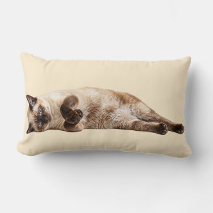 Siamese Cozy Cat Lumbar Pillow