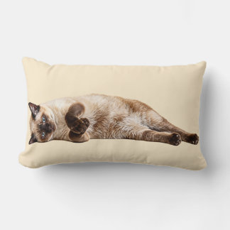 Siamese Cozy Cat Lumbar Pillow