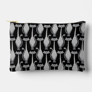 Siamese curious cat - black and white accessory pouch