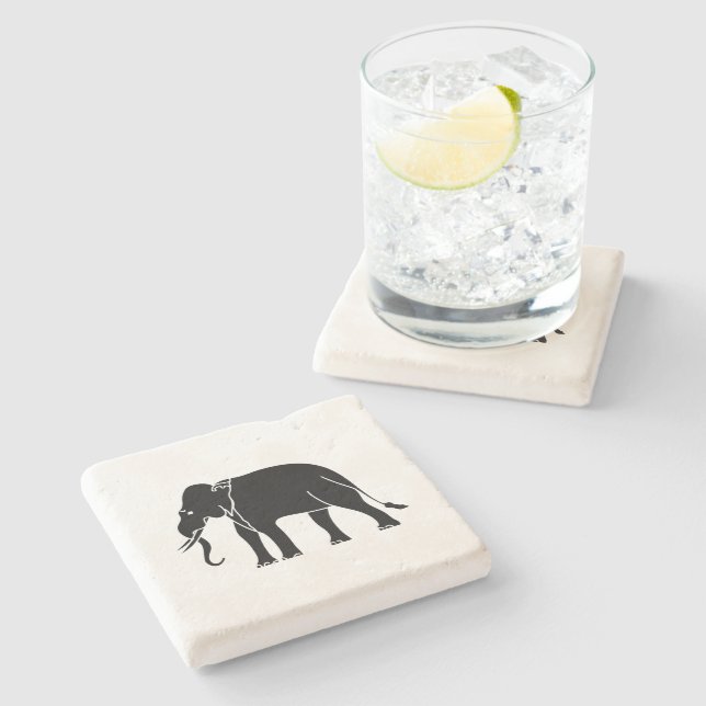 Siamese Elephant Stone Coaster (Side)