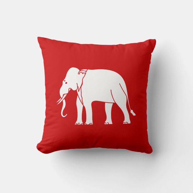 Siamese Elephant Throw Pillow (Front)