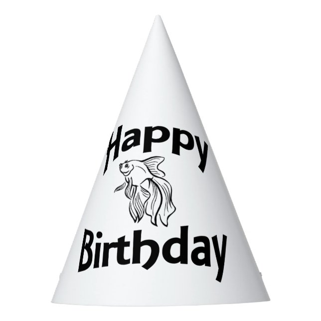 Siamese Fighting Fish Birthday Party Hat (Front)