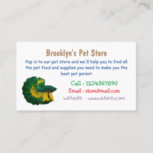 Siamese fighting fish cartoon illustration business card