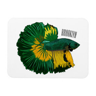 Siamese fighting fish cartoon illustration magnet