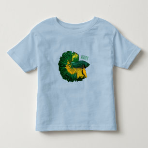 Siamese fighting fish cartoon illustration toddler t-shirt