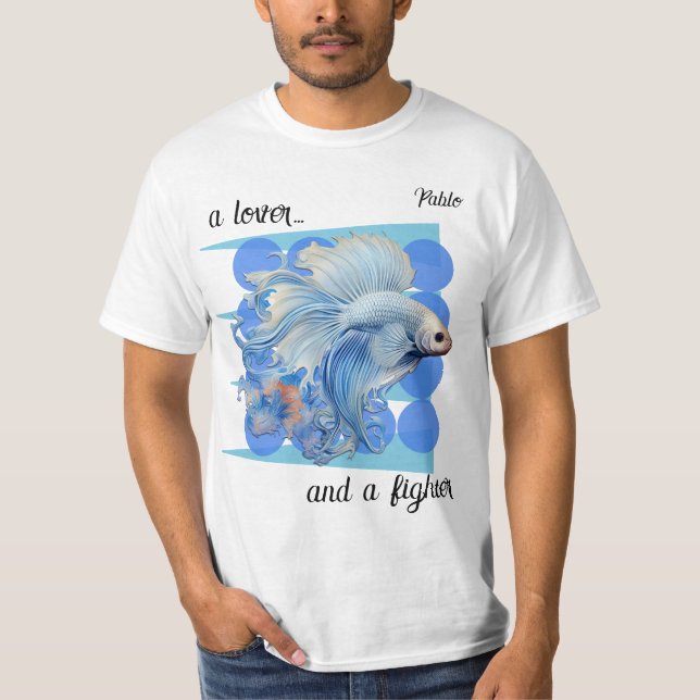 "Siamese Fighting Fish" Customizable Men's  T-Shirt (Front)