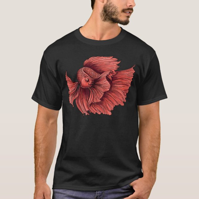 Siamese fighting fish drawing T-Shirt (Front)