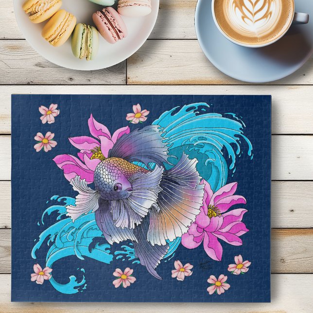 Siamese Fighting Fish Floral Jigsaw Puzzle (Creator Uploaded)