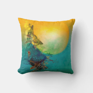 Siamese Fighting Fish UNDER THE WATERFALL Throw Pillow