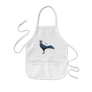 Siamese fireback bird cartoon illustration  kids apron