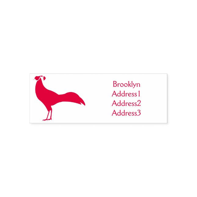 Siamese fireback bird cartoon illustration  self-inking stamp (Design)