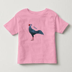 Siamese fireback bird cartoon illustration toddler t-shirt