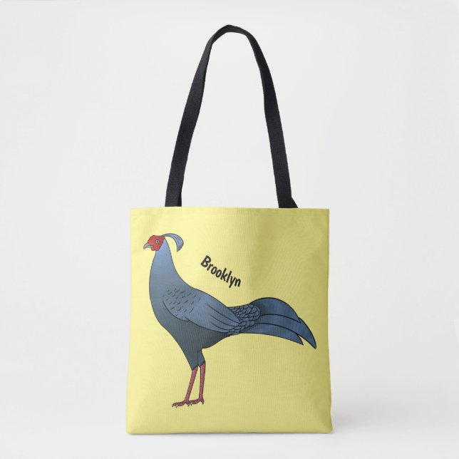 Siamese fireback bird cartoon illustration tote bag (Front)