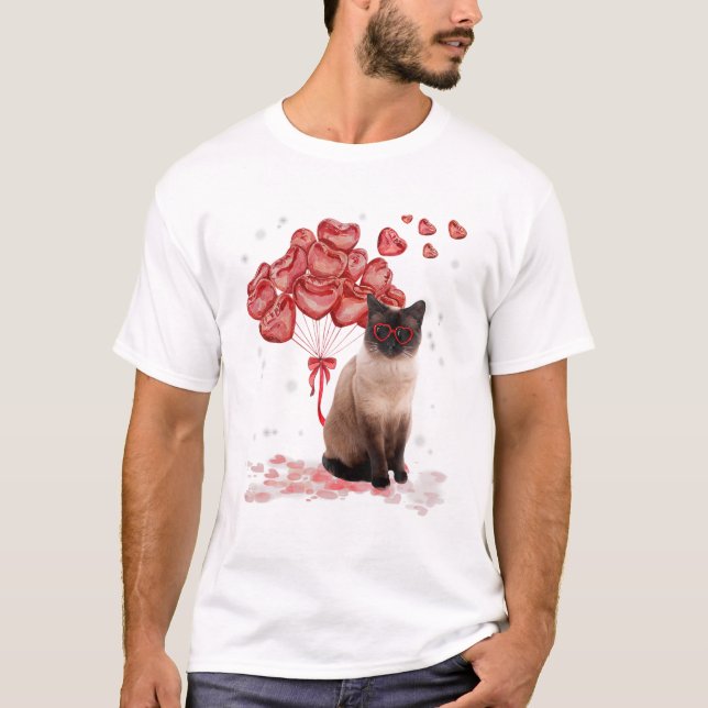 Siamese Heart Valentines T-Shirt (Front)
