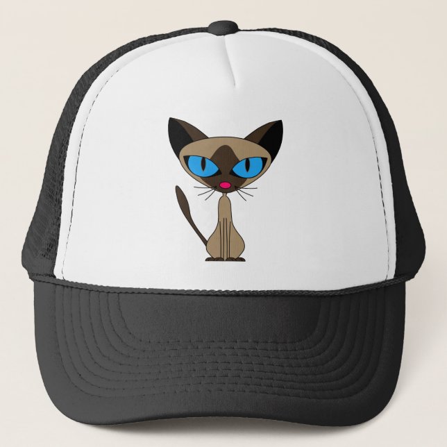Siamese If You Please  - Cartoon Siamese Cat Hat (Front)