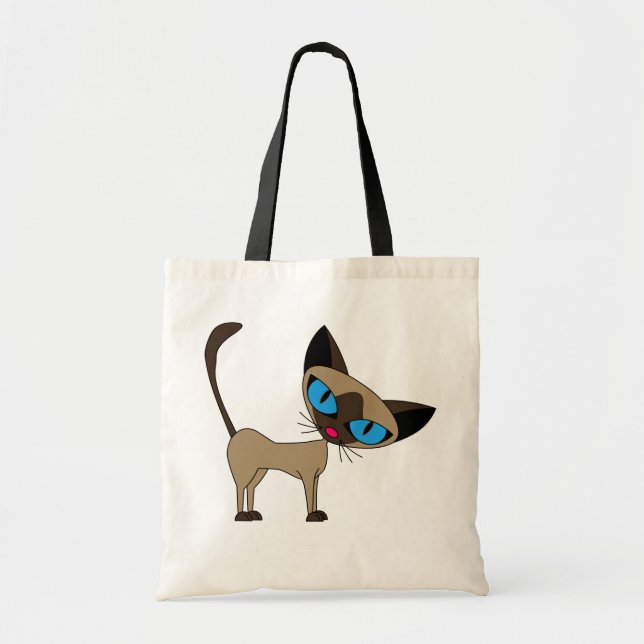 Siamese If You Please  - Cartoon Siamese Cat Tote Bag (Front)