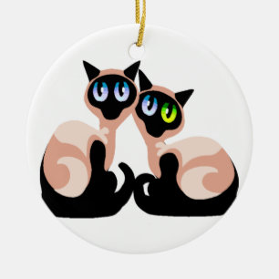 Siamese Love Ceramic Ornament