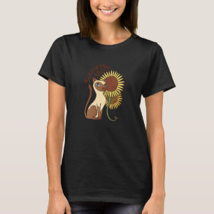 Siamese Mom Cat Sunflowers Mommy Pet T-Shirt