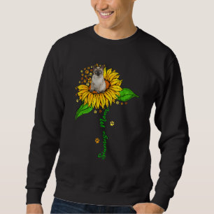Siamese Mom Cute Cat On Sunflower Paws Lover Mothe Sweatshirt