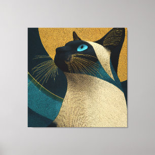 Siamese Mosaic Portrait Canvas Print