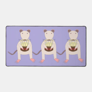 Siamese Rat with Birthday Cake Desk Mat