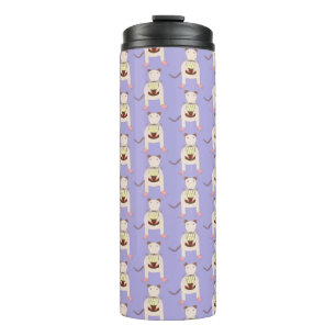 Siamese Rat with Birthday Cake Patterned Thermal Tumbler