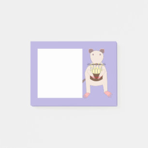 Siamese Rat with Birthday Cake Post-it Notes