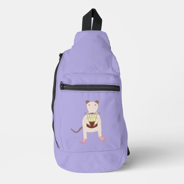 Siamese Rat with Birthday Cake Sling Bag (Front)
