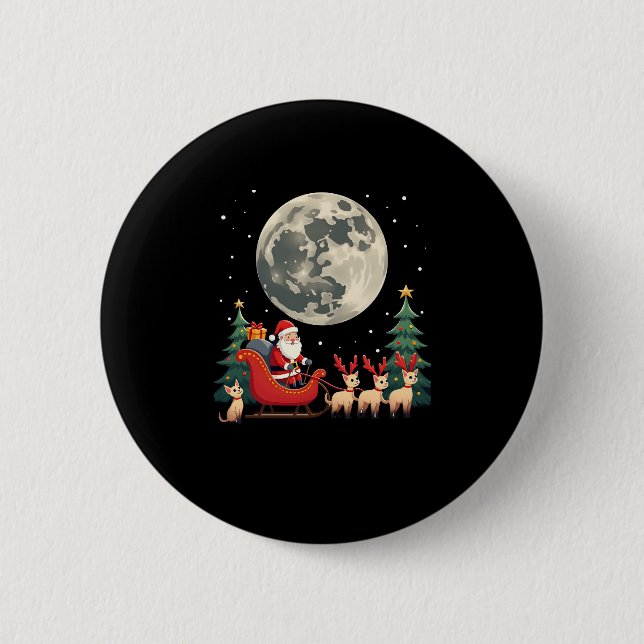 Siamese Reindeer Christmas Siamese Cat Lover Gifts 2 Inch Round Button (Front)