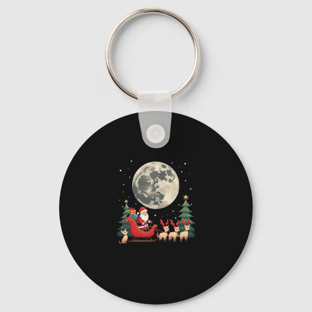 Siamese Reindeer Christmas Siamese Cat Lover Gifts Keychain (Front)