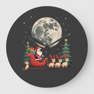 Siamese Reindeer Christmas Siamese Cat Lover Gifts Large Clock