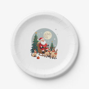 Siamese Reindeer Christmas Siamese Cat Lover Gifts Paper Plate
