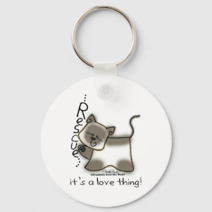 Siamese RESCUE...it's a love thing! Keychain
