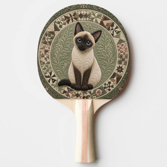 Siamese Sage Quilt Ping Pong Paddle (Front)