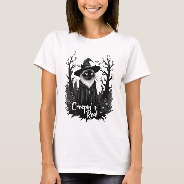 Siamese Spellbound: Creepin' It Real T-Shirt (Front)
