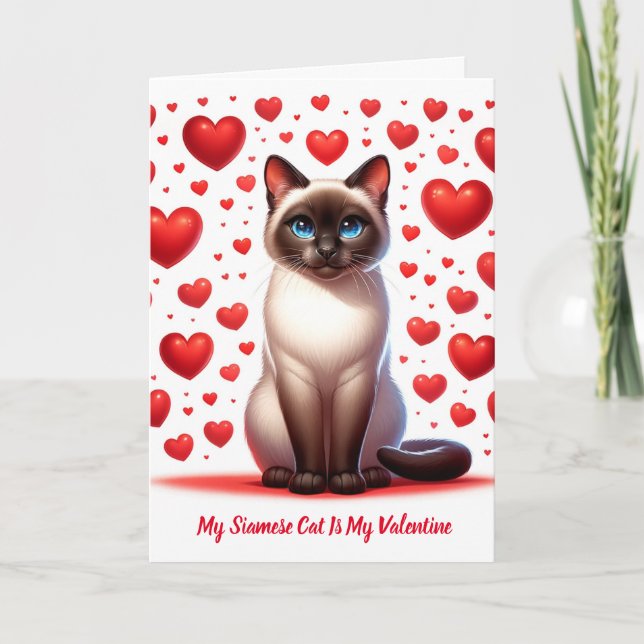 Siamese Sweethearts Folded Holiday Card (Front)