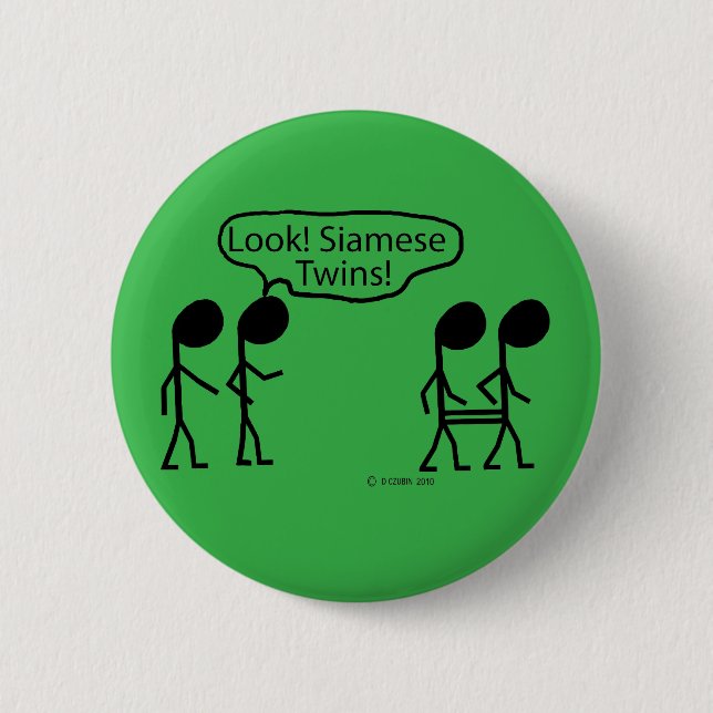 Siamese Twins 2 Inch Round Button (Front)