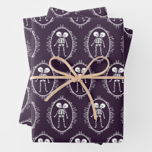 Siamese Twins Skeleton enveloppant feuilles de pap