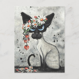 Siamese Valentine Hearts Holiday Postcard