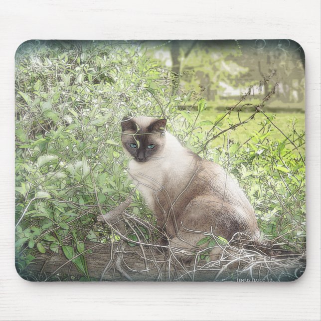 Siamese & Vines Mouse Pad (Front)